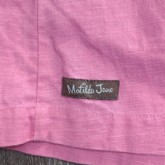 Matilda Jane Linen Blend Dress Girls Size 8 - Picture 3 of 4